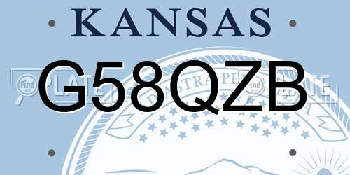G58QZB Kansas License Plate