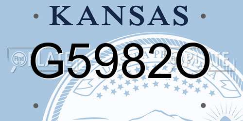 G5982O Kansas License Plate