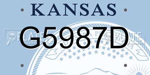 G5987D Kansas License Plate