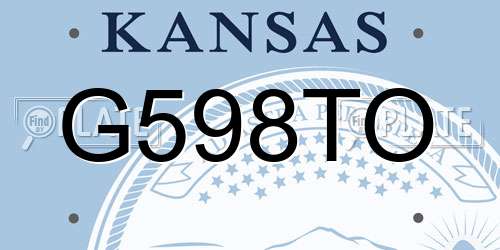 G598TO Kansas License Plate