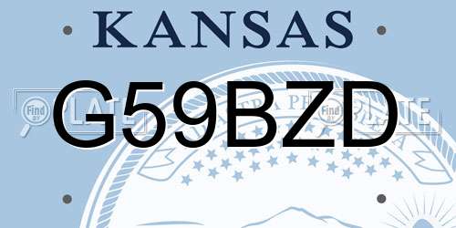 G59BZD Kansas License Plate