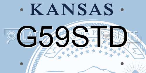 G59STD Kansas License Plate