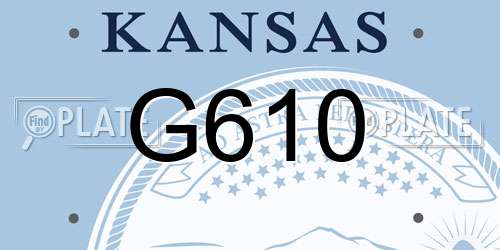 G610 Kansas License Plate