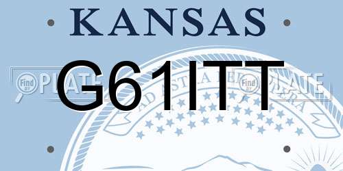 G61ITT Kansas License Plate