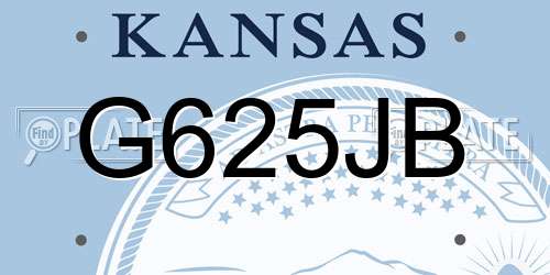 G625JB Kansas License Plate
