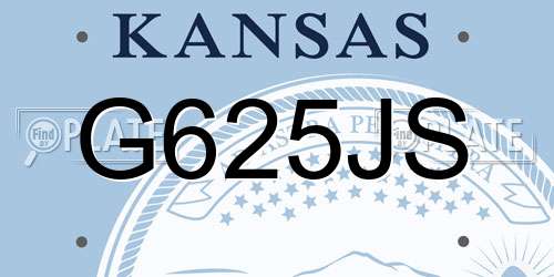 G625JS Kansas License Plate