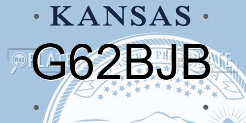 G62BJB Kansas License Plate