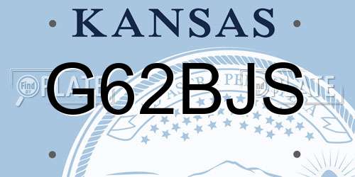 G62BJS Kansas License Plate