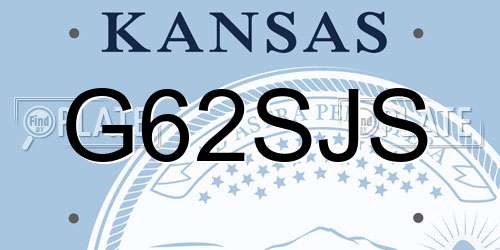 G62SJS Kansas License Plate