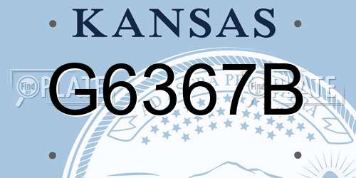 G6367B Kansas License Plate