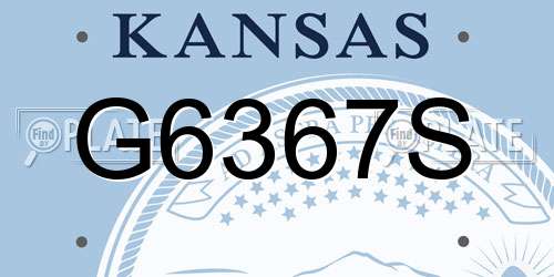 G6367S Kansas License Plate