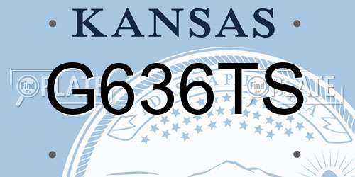 G636TS Kansas License Plate
