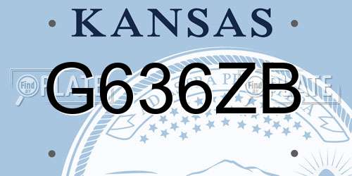 G636ZB Kansas License Plate