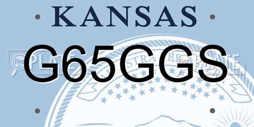 G65GGS Kansas License Plate