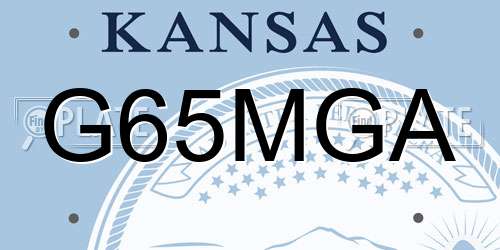 G65MGA Kansas License Plate