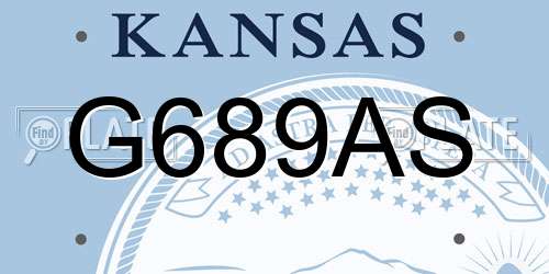 G689AS Kansas License Plate