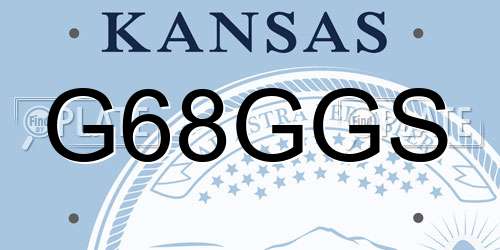 G68GGS Kansas License Plate