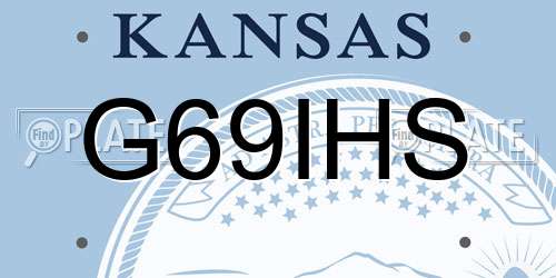 G69IHS Kansas License Plate