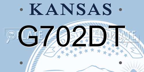 G702DT Kansas License Plate