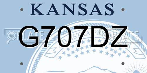 G707DZ Kansas License Plate