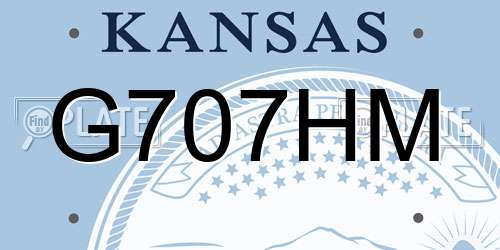 G707HM Kansas License Plate