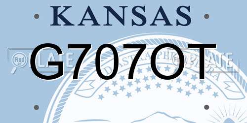 G707OT Kansas License Plate