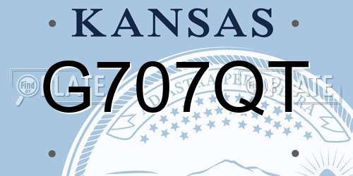 G707QT Kansas License Plate