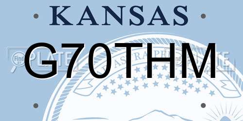 G70THM Kansas License Plate