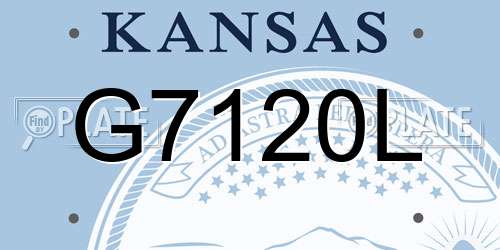 G7120L Kansas License Plate