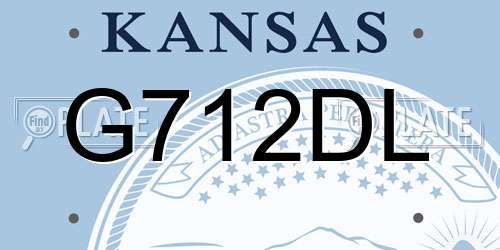 G712DL Kansas License Plate