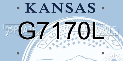 G7170L Kansas License Plate