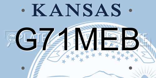 G71MEB Kansas License Plate