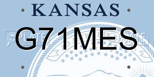 G71MES Kansas License Plate