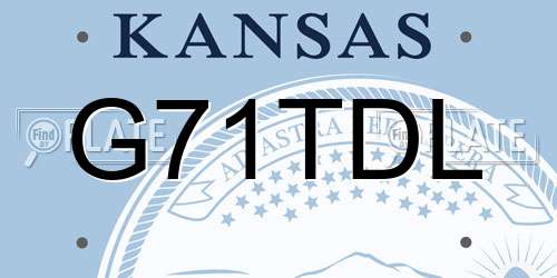 G71TDL Kansas License Plate
