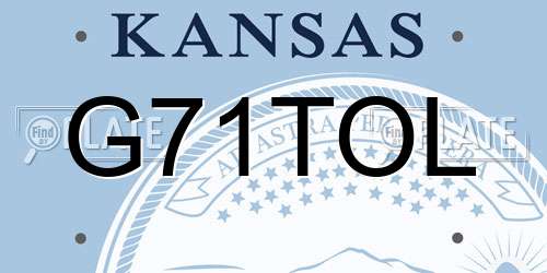 G71TOL Kansas License Plate