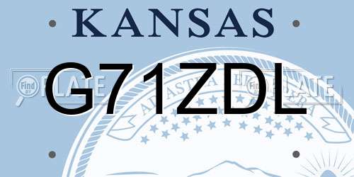 G71ZDL Kansas License Plate