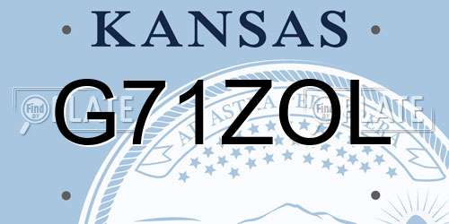 G71ZOL Kansas License Plate