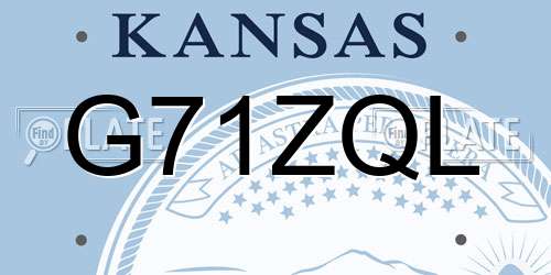 G71ZQL Kansas License Plate