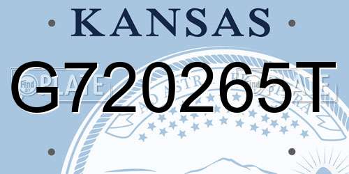 G720265T Kansas License Plate
