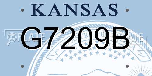 G7209B Kansas License Plate