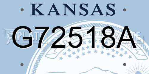 G72518A Kansas License Plate
