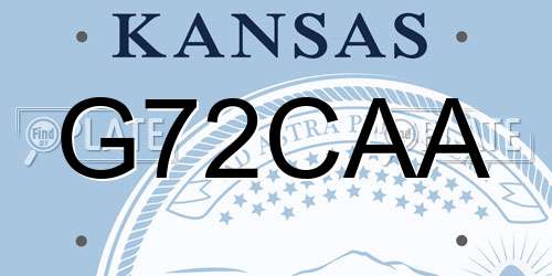 G72CAA Kansas License Plate