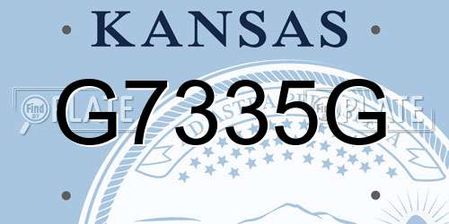 G7335G Kansas License Plate