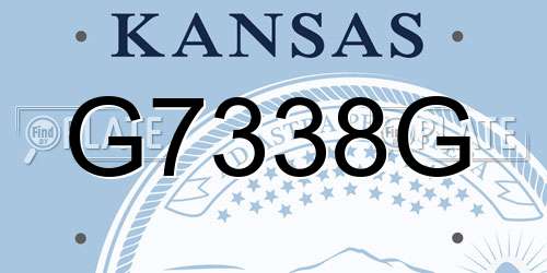 G7338G Kansas License Plate
