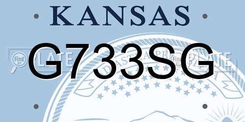 G733SG Kansas License Plate