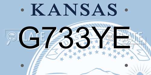 G733YE Kansas License Plate