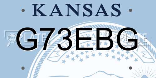 G73EBG Kansas License Plate