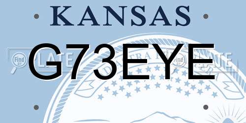 G73EYE Kansas License Plate