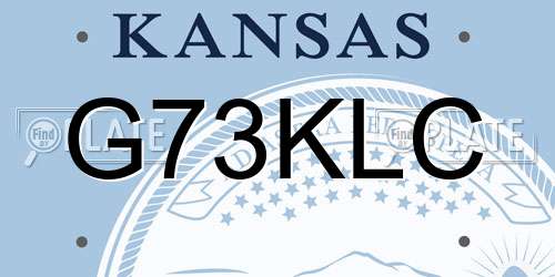 G73KLC Kansas License Plate