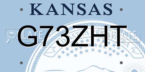 G73ZHT Kansas License Plate